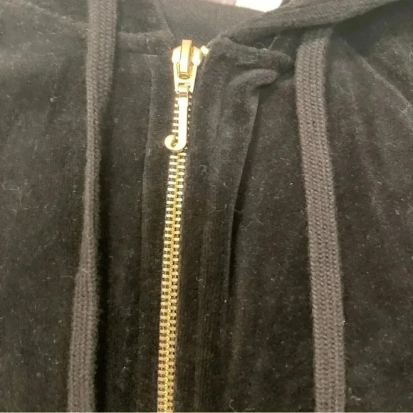 Juicy Couture black  velvet hoodie full zip jacket - Picture 2 of 7